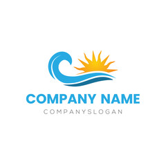 Obraz premium Beach logo design, vector logo design, illustration 