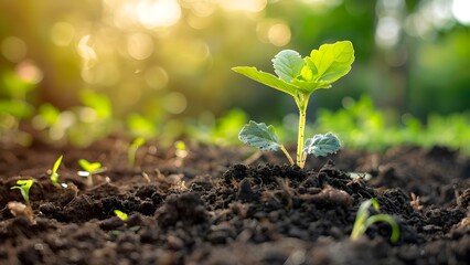 Environmental advocates promote sustainable agriculture focusing on soil health biodiversity and food security. Concept Sustainability in Agriculture, Soil Health, Biodiversity Conservation