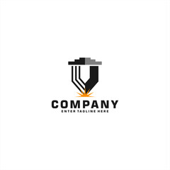  Laser Cutting logo design, laser cutting vector, vintage laser cutting 