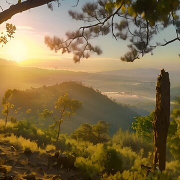 Morning View at Gunung Bismo. Bismo Mountain via si Kunang in Wonosobo, central java. The beautiful and calm place for recreation 