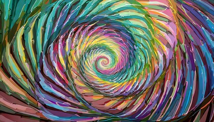 Optical illusion, delusion spirals and colorful abstraction hypnosis