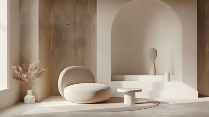 3d product unique platform in minimalistic style