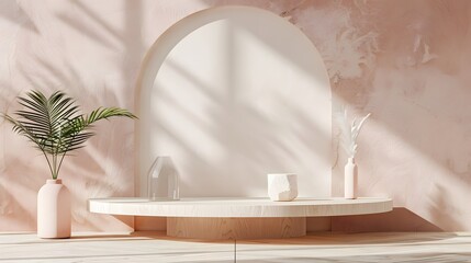 3d product unique platform in minimalistic style