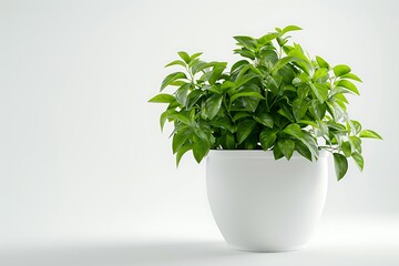 Fototapeta premium green houseplant in modern pot isolated on white background