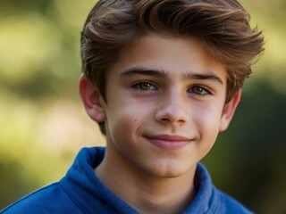 Young teenage European boy portrait