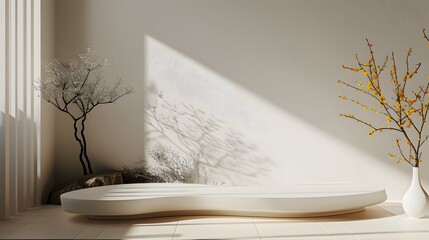 3d product unique platform in minimalistic style