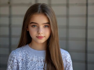 Young teenage European girl portrait