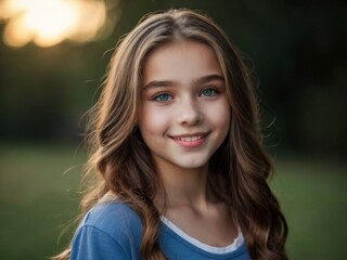 Young teenage European girl portrait