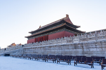 winter Forbidden city after snow
