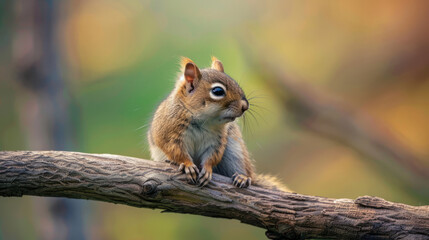 A Little squirrel sitting on a branch