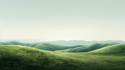 Fototapeta premium Mountain landscape with a dawn, an elongated format for the convenience of using it as a background.