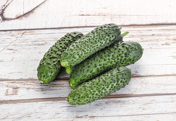 Fresh natural organic cucumbers heap