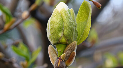 Springtime magnolia bud