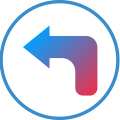Turn Left Icon Style
