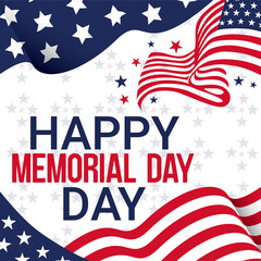 Memorial Day social media post banner, Remember and Honor. National American holiday, memorial day post design 4th of July independence day with a flag and stars in the background