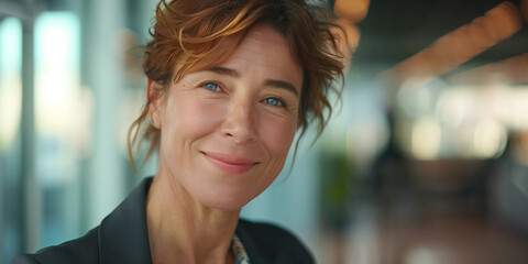 Portrait einer Geschäftsfrau im Bürogebäude