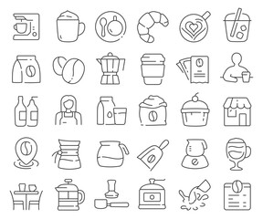 Coffee house line icons collection. Thin outline icons pack. Vector illustration eps10