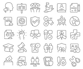 Human rights line icons collection. Thin outline icons pack. Vector illustration eps10