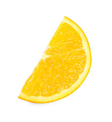 Citrus fruit. Slice of fresh orange isolated on white