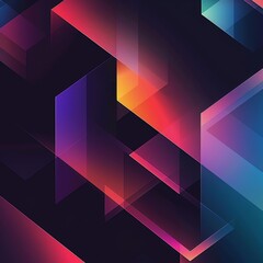 Geometric Synthwave Background Illustration
