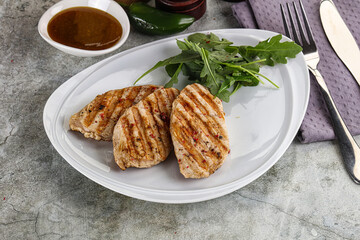 Grilled turkey breast fillet steak