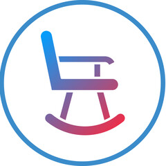Rocking Chair Icon Style