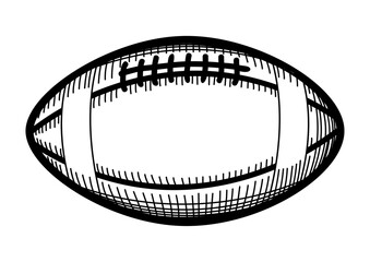 Line art illustration of a rugby ball. Simple yet dynamic, this vector artwork symbolize of rugby with its iconic shape and bold lines. Ideal for sports events, merchandise, and athletic promotions