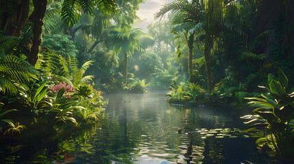 tropical forest in the morning