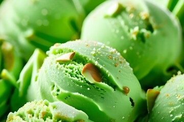 pistachio ice-cream glazed with the characteristic creamy sheen
