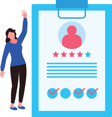 The girl gets a star rating profile.