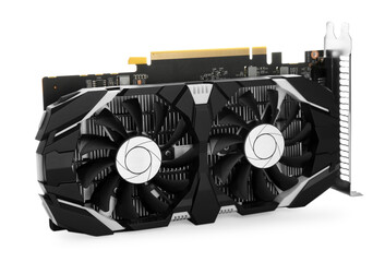 One computer graphics card isolated on white