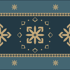 Flower seamless pattern yellow tone and ocean background set 7 number 6