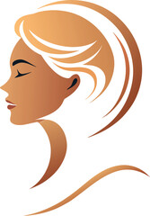 woman face logo design, Woman face icon vector. beauty logo design template, Beauty salon, and hair treatment silhouette logo