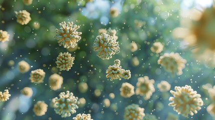 Naklejka premium Pollen allergy seasonal allergic , Airborne pollen grains