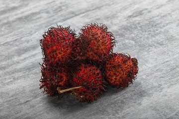 Sweet ripe juicy hairy Rambutan