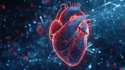 Conceptual image of human heart. Healthy heart