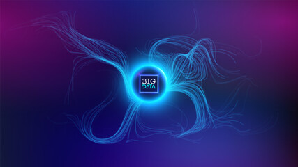 Data flow technology background. Information flow big data vector illustration.