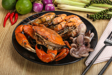 Luxury seafood mix - crab, prawn, octopus