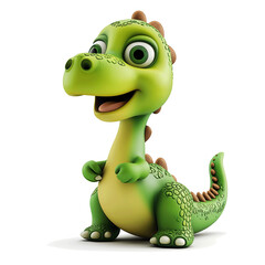 Fototapeta premium Joyful Dinosaur: Smiles in Playful Plastic on transparent Background