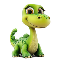 Fototapeta premium Joyful Dinosaur: Smiles in Playful Plastic on transparent Background