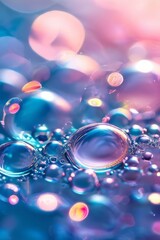 Bright abstract background in the form of bubbles with colorful light spots.
