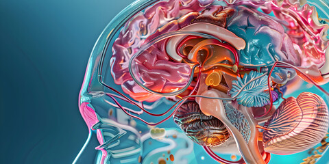 Illustration of the Human Brain Anatomy
