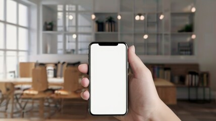 Hand Holding Smartphone Ready for Digital Presentation Suitable for Mockup
