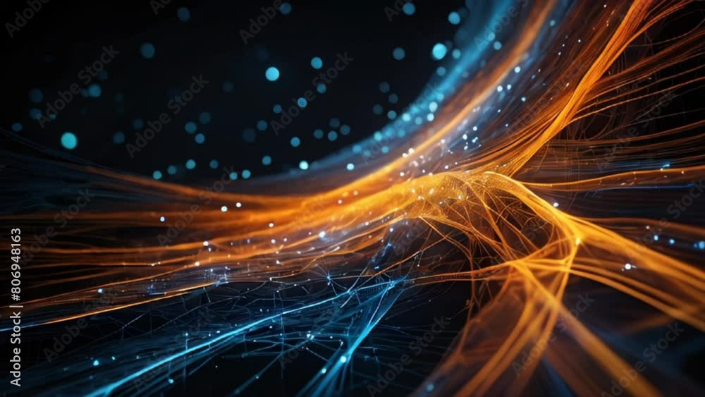 Poster abstract connection lines. digital background. digital connection abstract animation lines on dark b