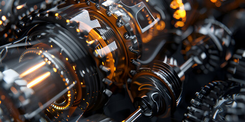 Circular Space With Gears Spinning image with background