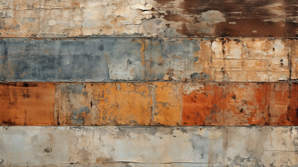 Colorful Stripped Paint on a Weathered Wall Texture