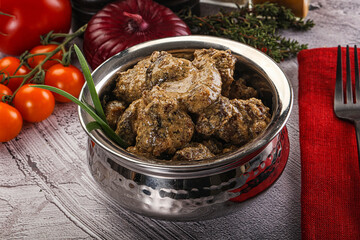 Beef liver with cream sauce