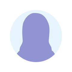 Vector flat illustration in purple-blue gradations. Avatar, user profile, person icon, profile picture. Suitable for social media profiles, icons, screensavers and as a template.