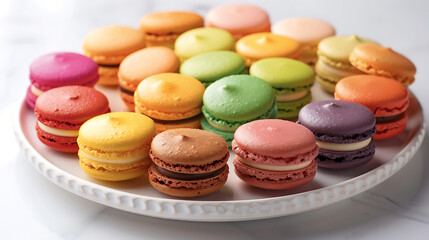 Fototapeta premium macarons, colorful french dessert, culinary art photography