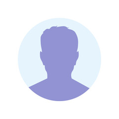 Vector flat illustration in purple-blue gradations. Avatar, user profile, person icon, profile picture. Suitable for social media profiles, icons, screensavers and as a template.